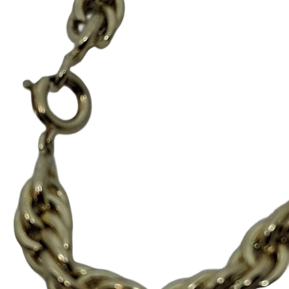 Vintage Chunky Gold Rope Chain Tassel Charm Bracelet - Picture 6 of 6